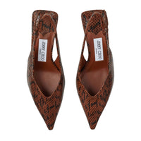 Jimmy Choo - Women's Snake Printed Leather Slingback Heels