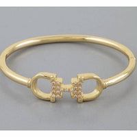 3Am By H&D Accessories - Women's Crystal Horse Bit Link Bangle Bracelet