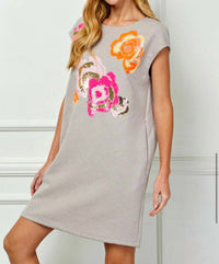 See And Be Seen - Flower Sequin Dress