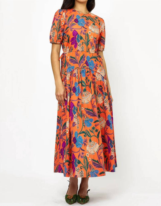 Oliphant - Cinched Waist Puff Maxi Dress