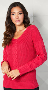 French Kyss - Cable V-Neck Top
