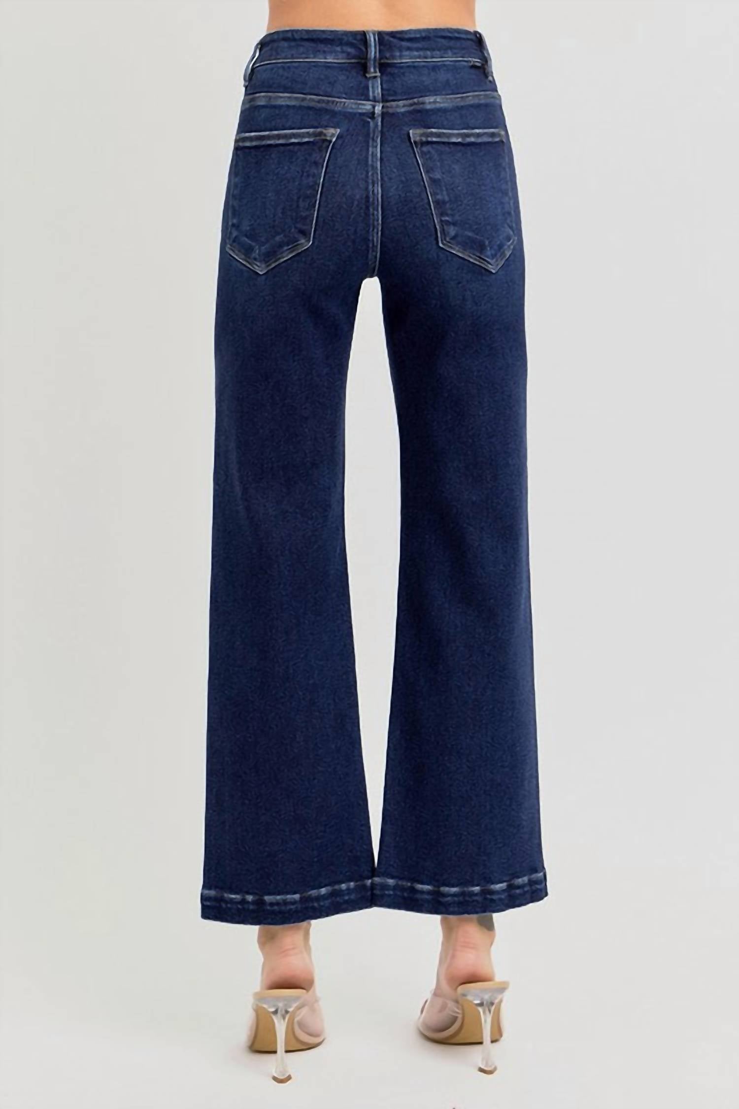 Risen - Tinsley Tummy Control High Rise Crop Wide Jeans