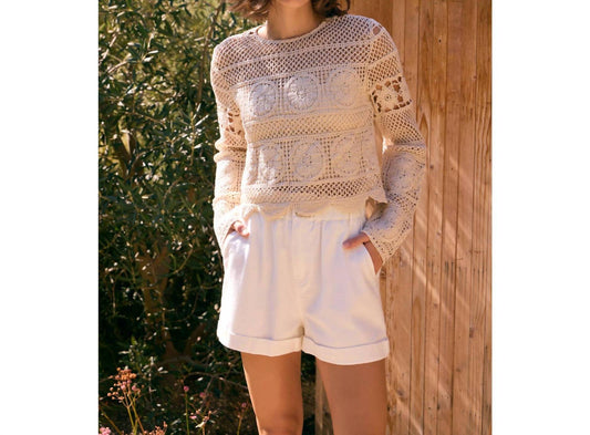 Idem Ditto - Floral Sheer Crochet Top