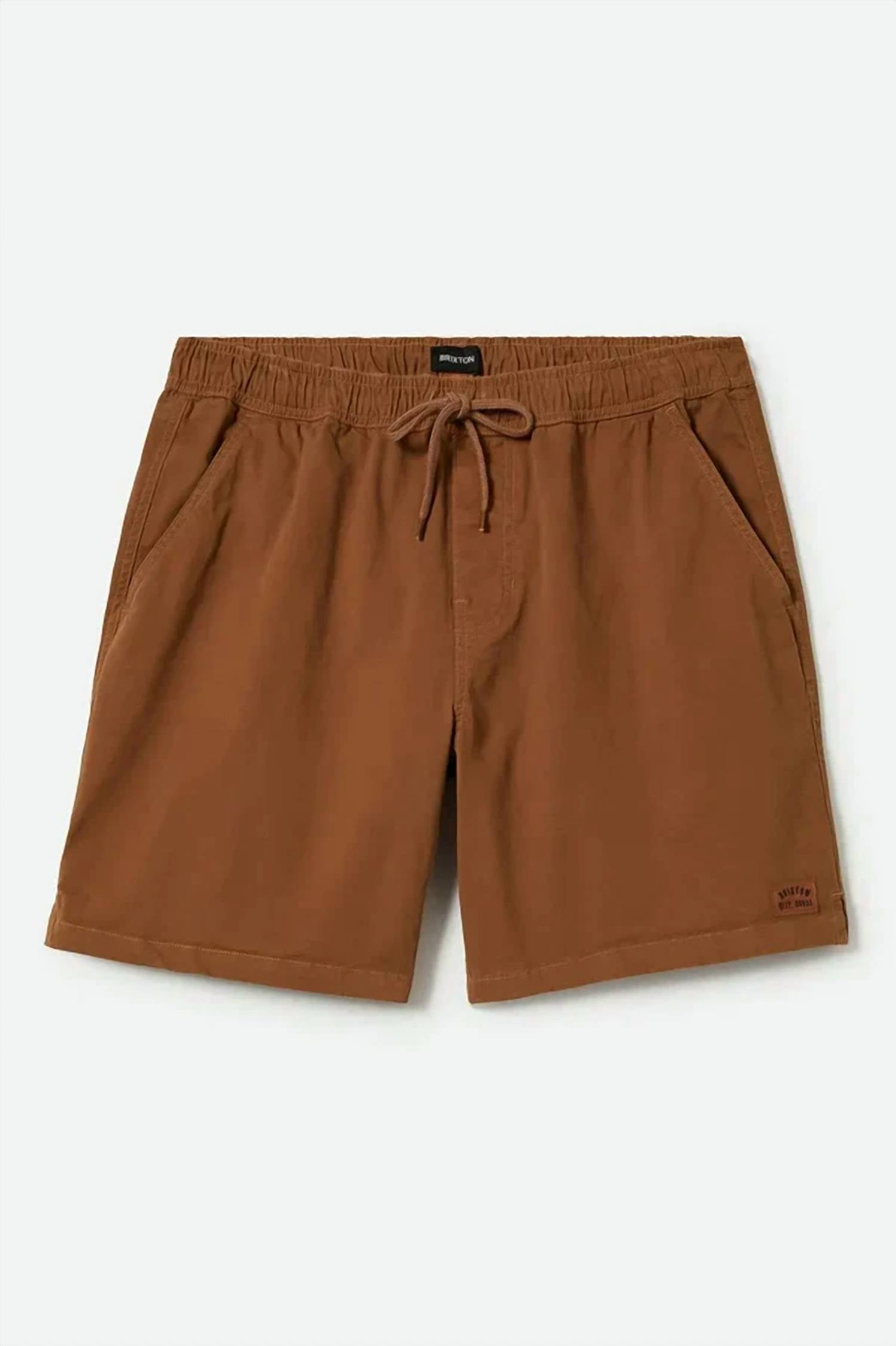Brixton Men's Everyday Vintage Wash Shorts in copper - men's shorts