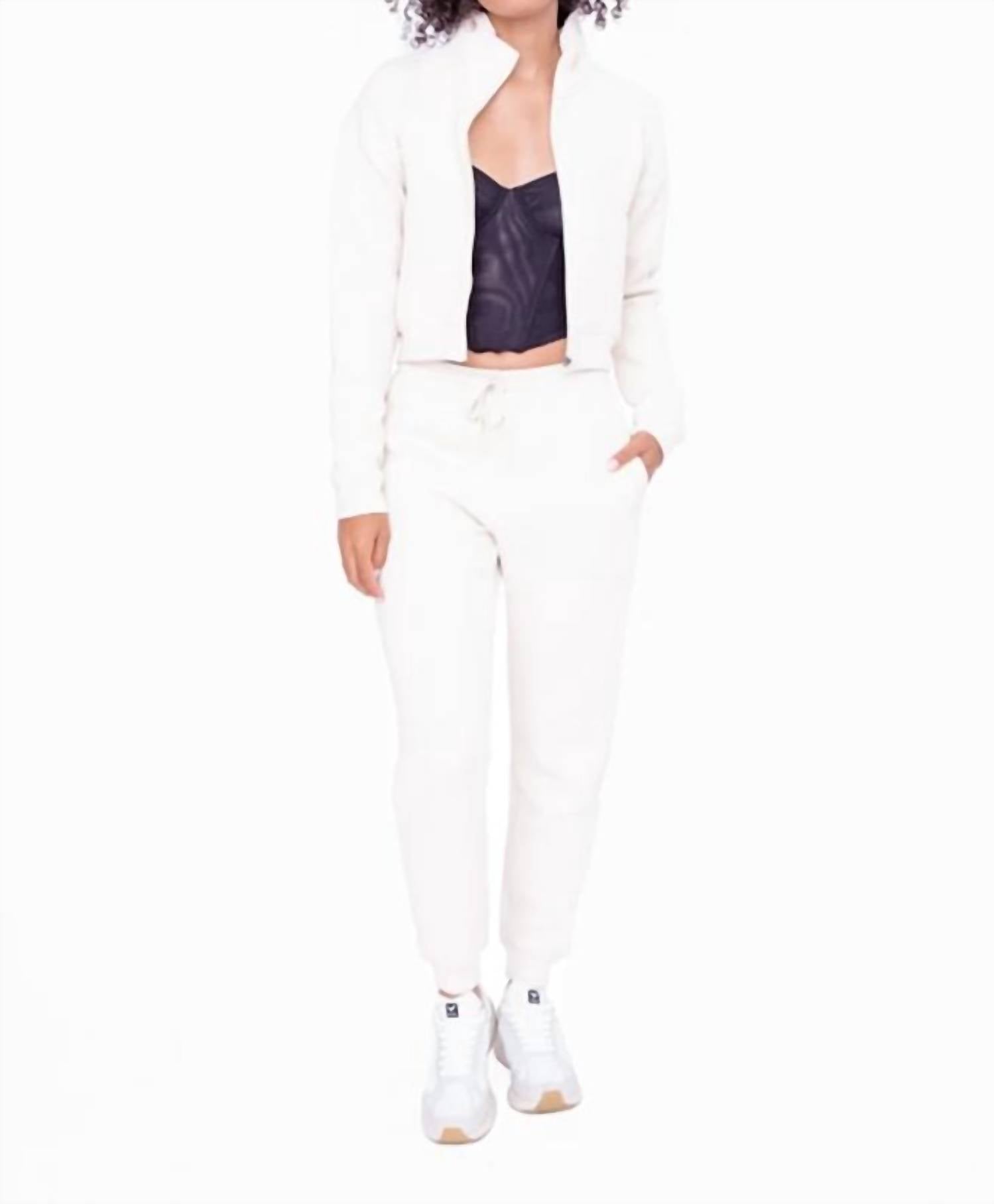 Mono B - Quilted Cropped Zip-Up Jacket