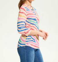 Fdj - 3/4 Sleeve Henley Top