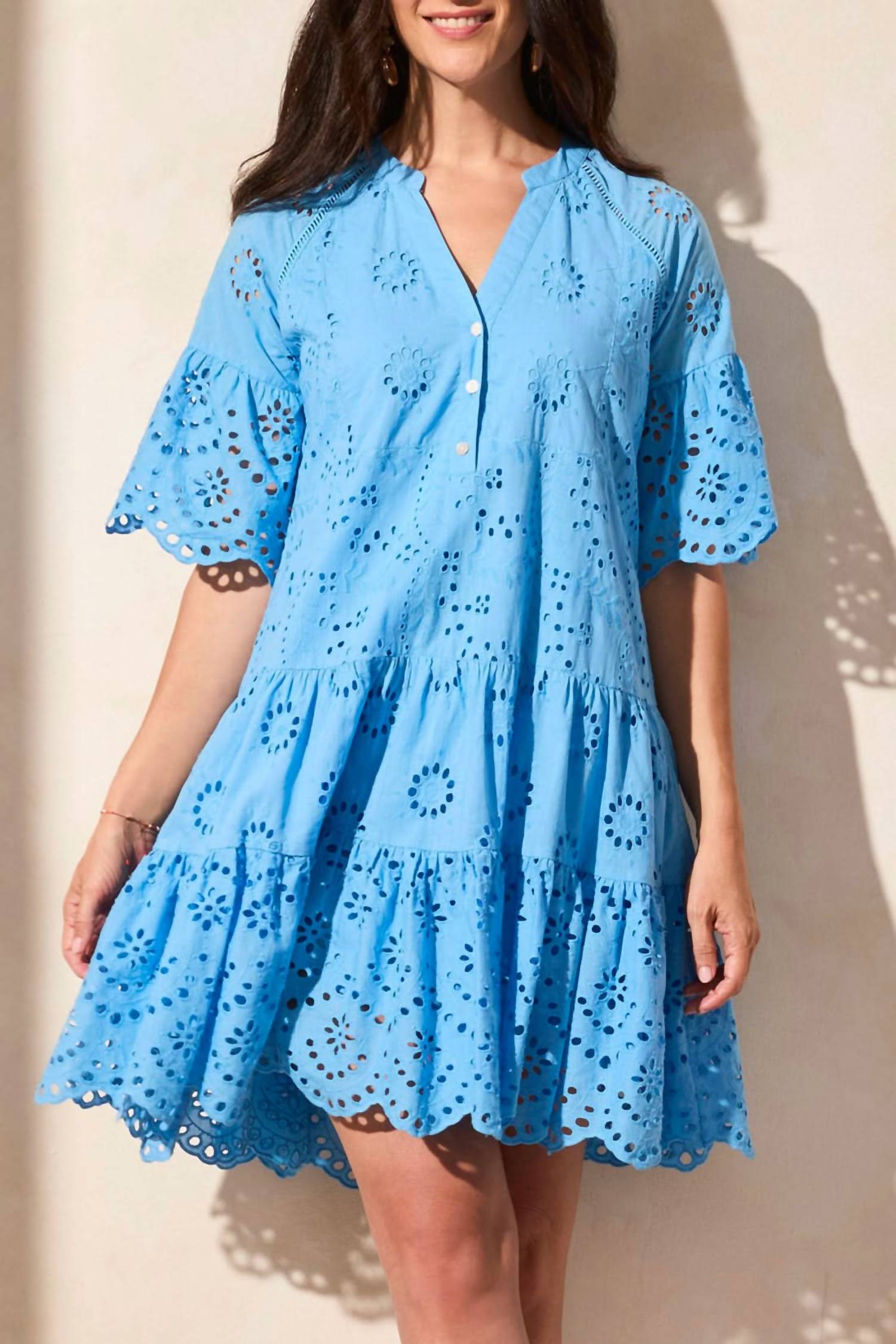 Tribal - Mixed Pattern Eyelet Dress
