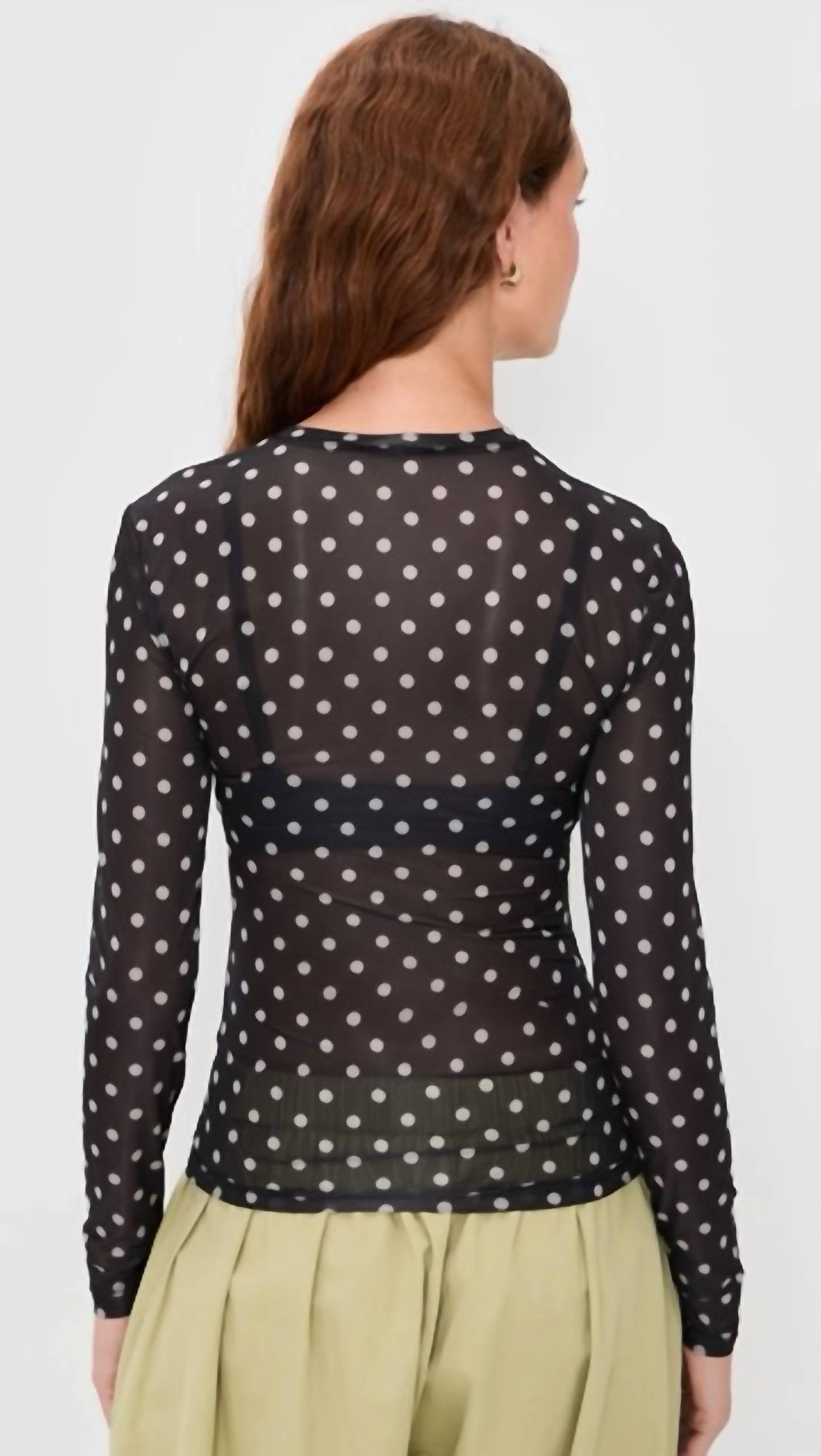 Ganni - Sheer Jersey Long Sleeve Top