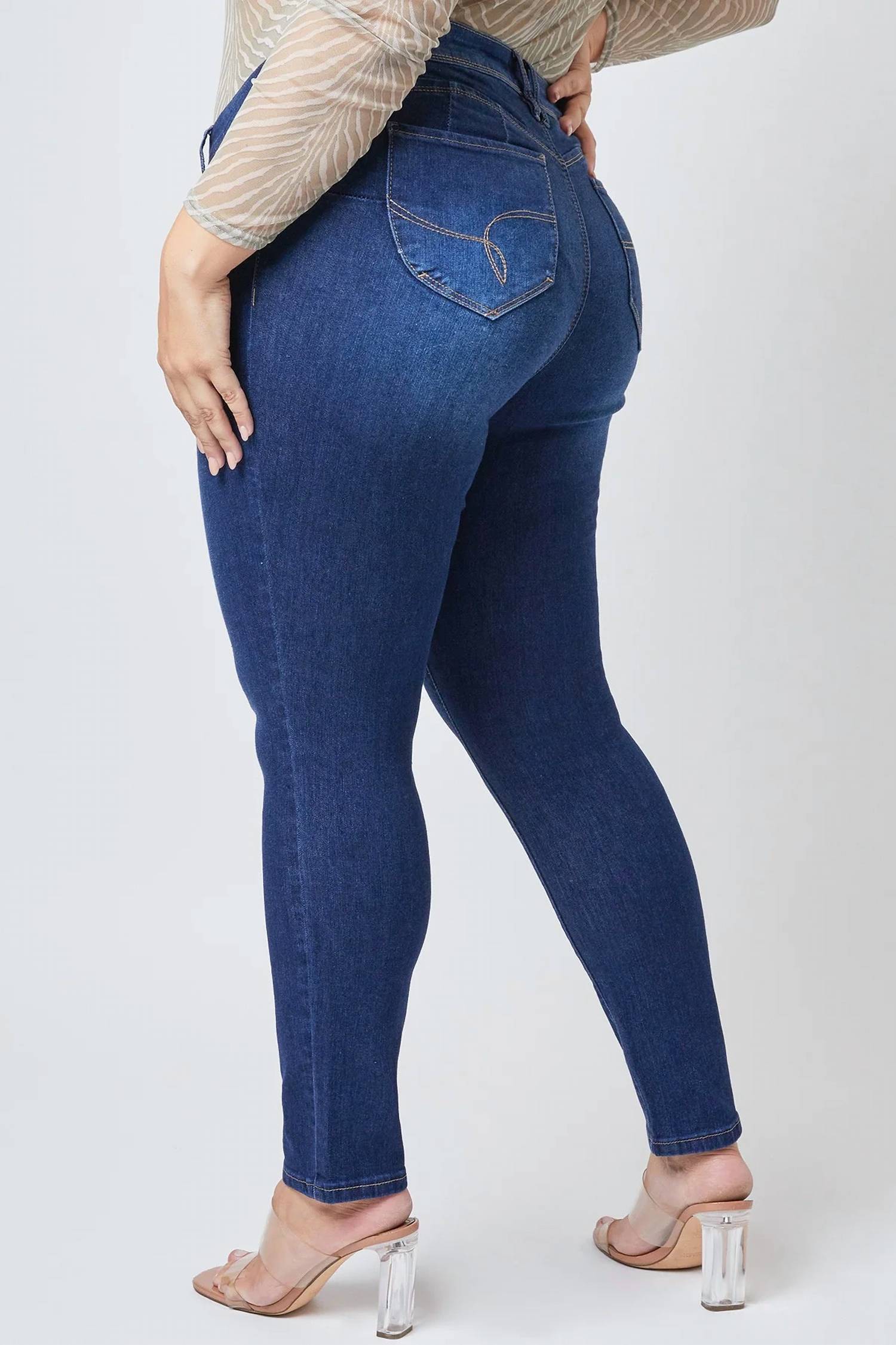 Ymi - Wannabettabutt 2 Button Roll Cuff Ankle Jeans - Plus