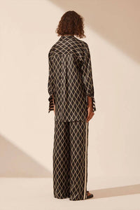 Shona Joy - Silk Contrast Relaxed Shirt