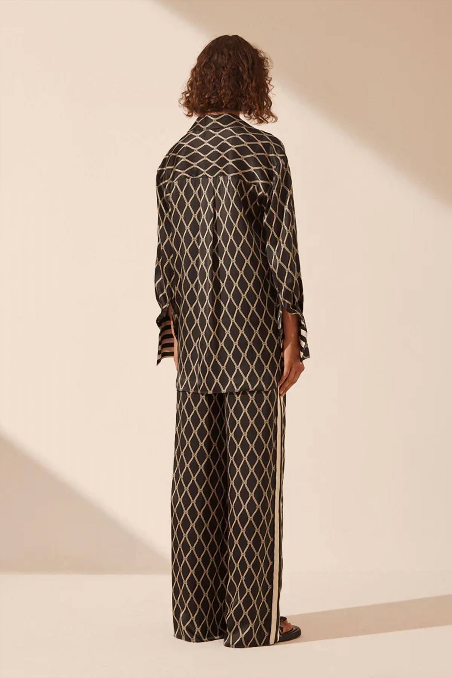 Shona Joy - Silk Contrast Relaxed Shirt