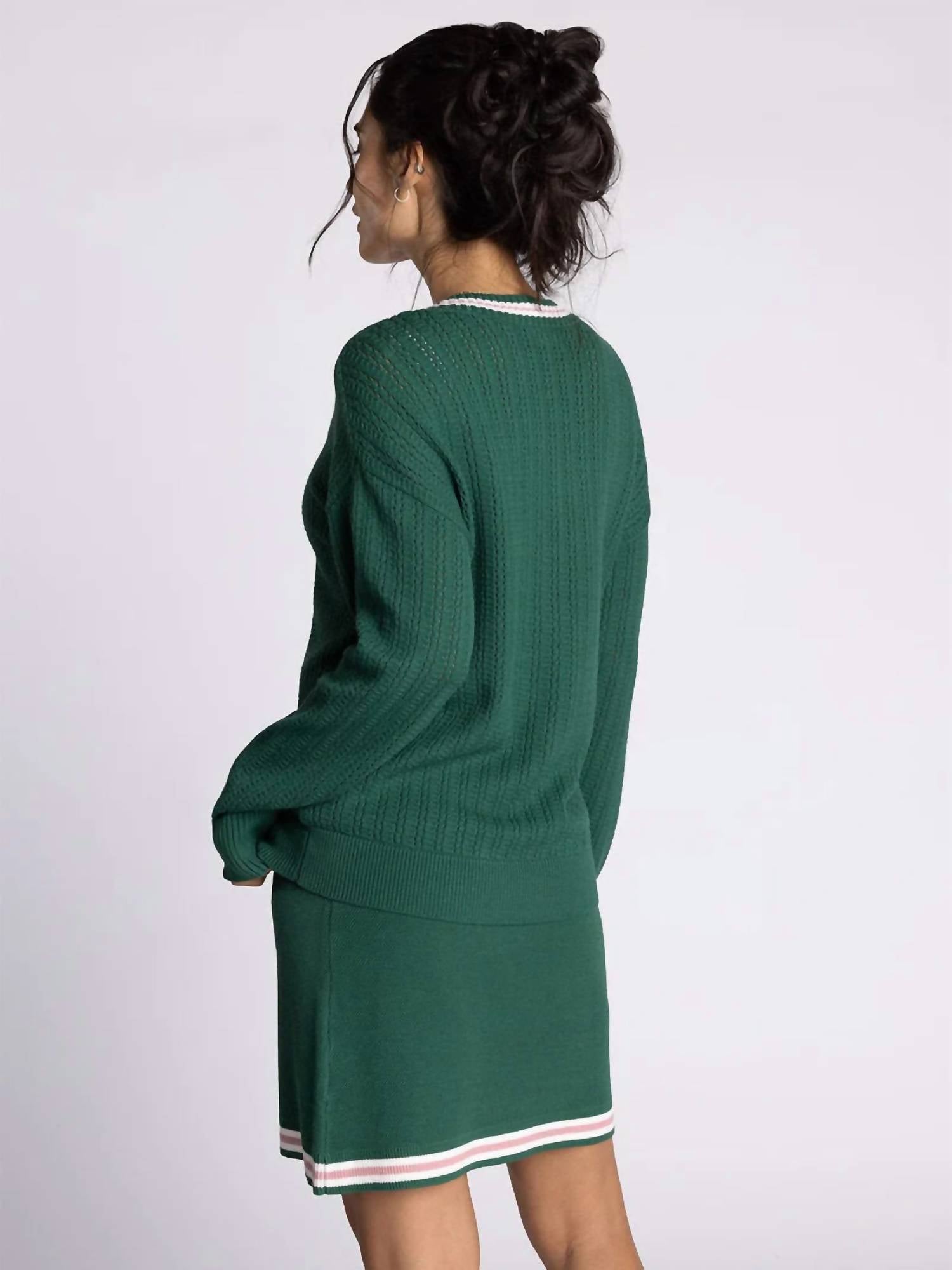 Thread & Supply Alexis Sweater in forest pink - women's sweater - detail view