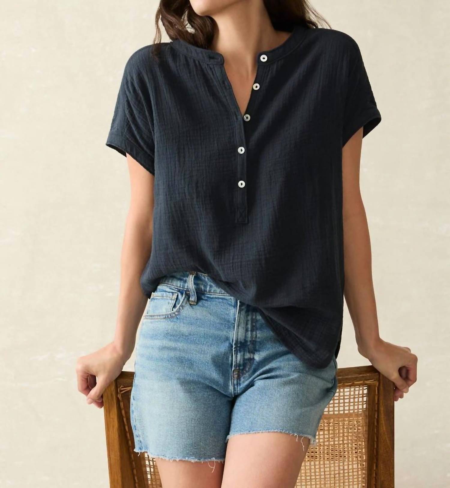 Faherty - Dune Cotton Gauze Desmond Top