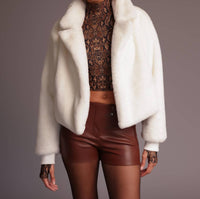 HEROINE SPORT Fur Blazer Jacket in ivory - women's jacket