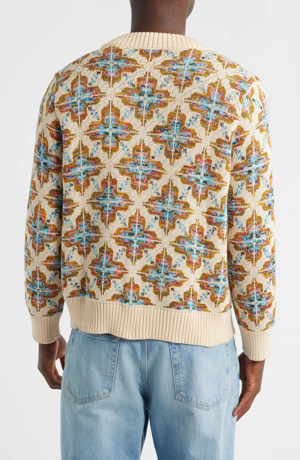 Corridor Mariposa Cardigan Top in natural - men's sweater - detail view