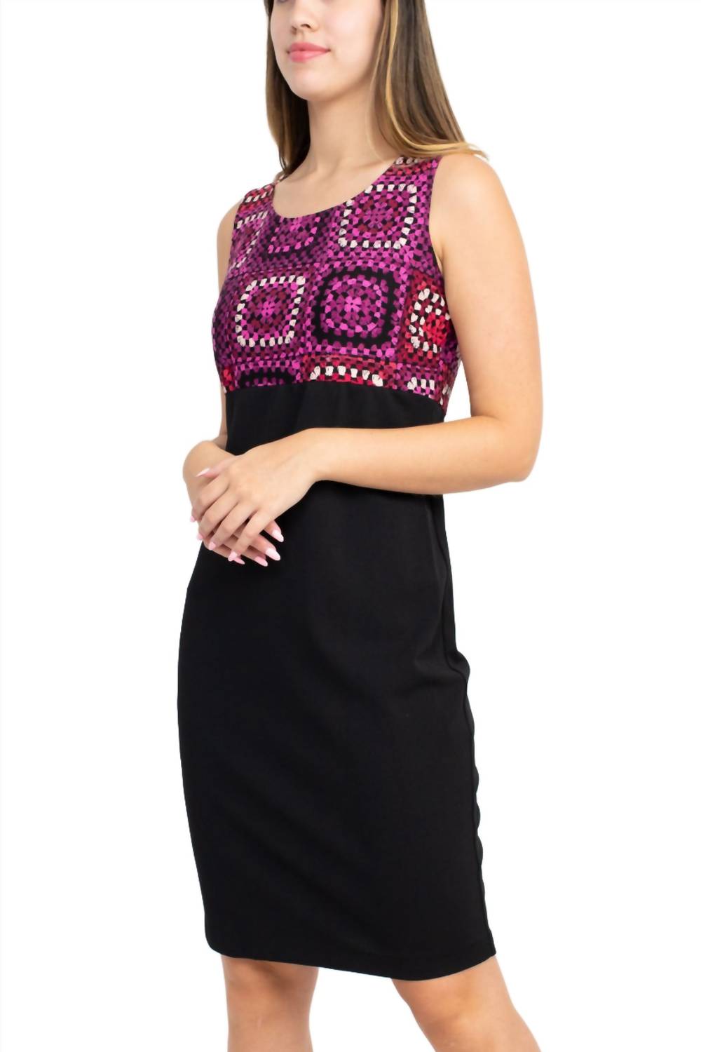 Danny & Nicole - Scoop Neck Sleeveless Crepe Dress With Matching Jacket Set