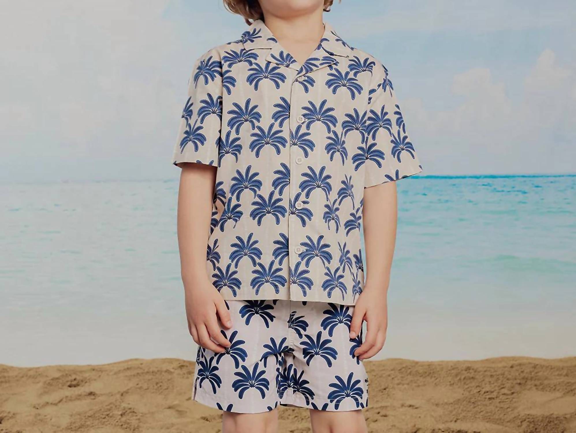 Miles Baby - Palm Printed Camp Shirt