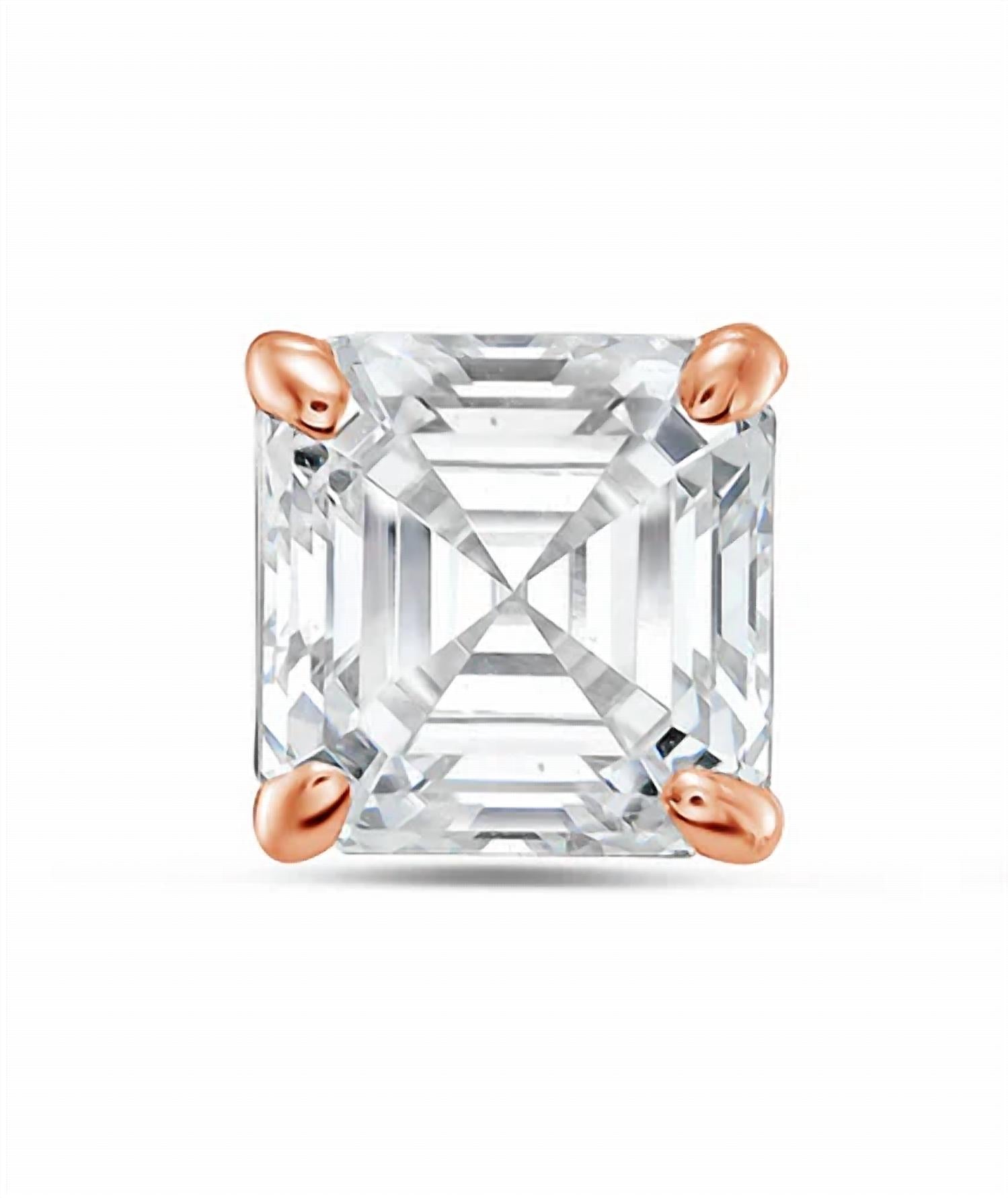 Diana M Jewels - 8.00 Cts Lab Grown Asscher Cut Stud Earrings