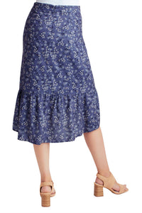 Kensie - Ruffle Hem Faux Wrap Midi Skirt
