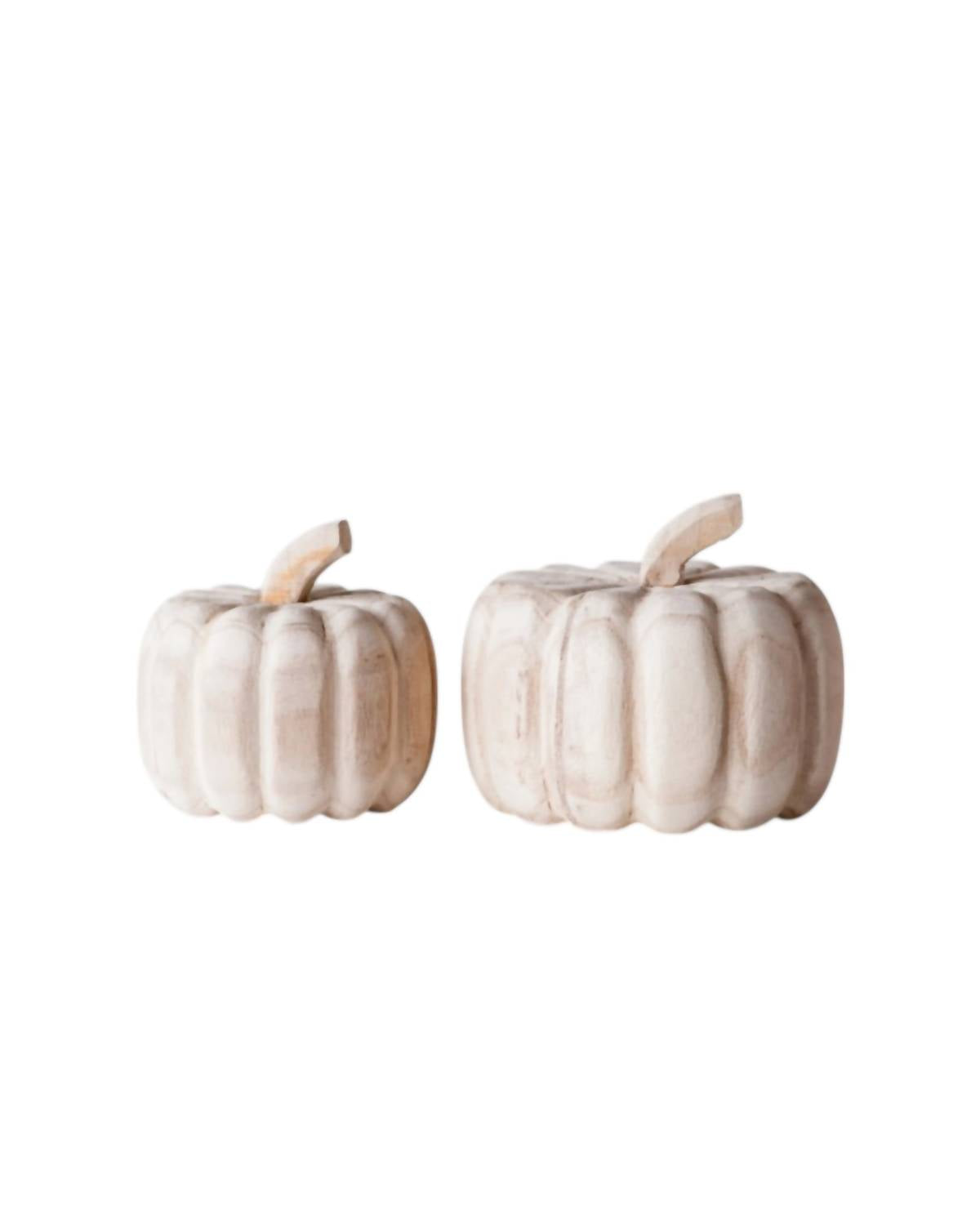 Creative Co-Op - Hand-Carved Wood Pumpkin