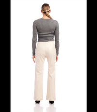 Fifteen Twenty Finley Wide Leg Pant in ecru - women's pants - detail view