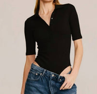 Belle D'Amour - Short Sleeve Collared Bodysuit
