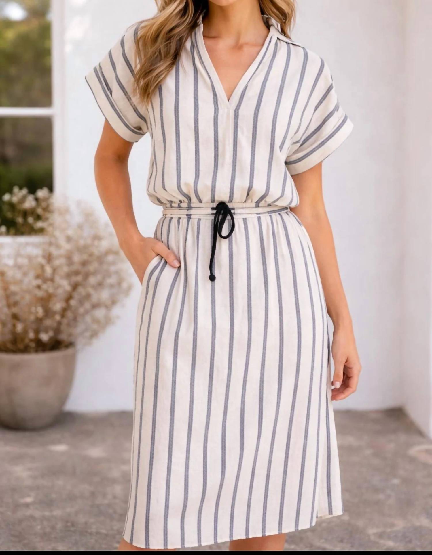 Starkx - Elaine Linen Stripe Top