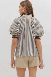 entro Striped Notion Blouse in multi - women's blouse - alternate view