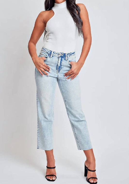 Ymi - High Rise Cropped Straight Leg Jean