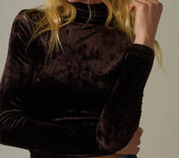 Joe's Jeans Tony Long Sleeve Velvet Top in cacao - women's long sleeve top - view 5