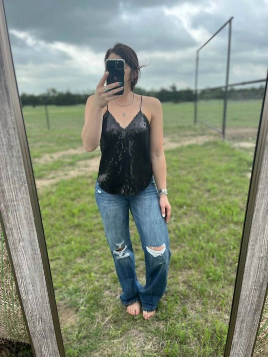 Style Rack - Black sequin top