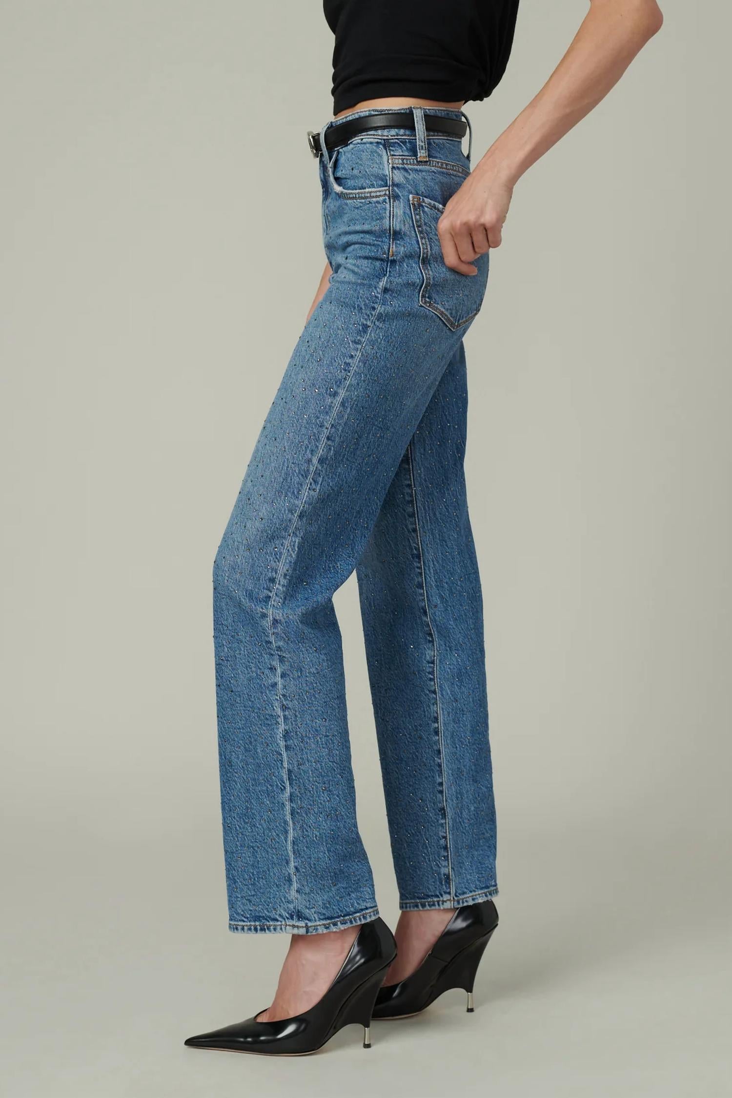 Joe'S Jeans - Margot Crystal High Rise Straight Jeans