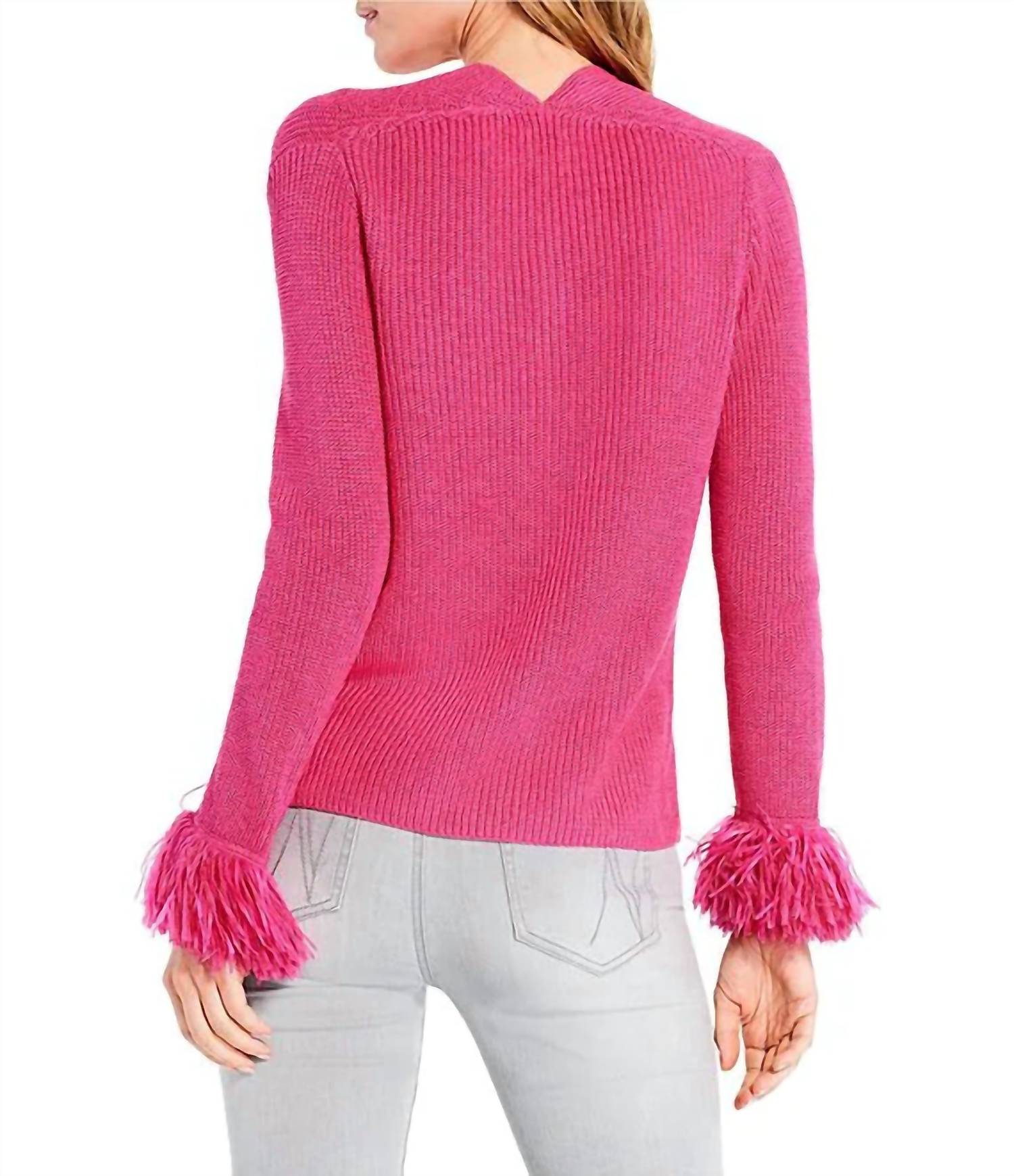 Nic + Zoe - Sasha Button Down Sweater Cardigan With Fringe Sleeves - Plus