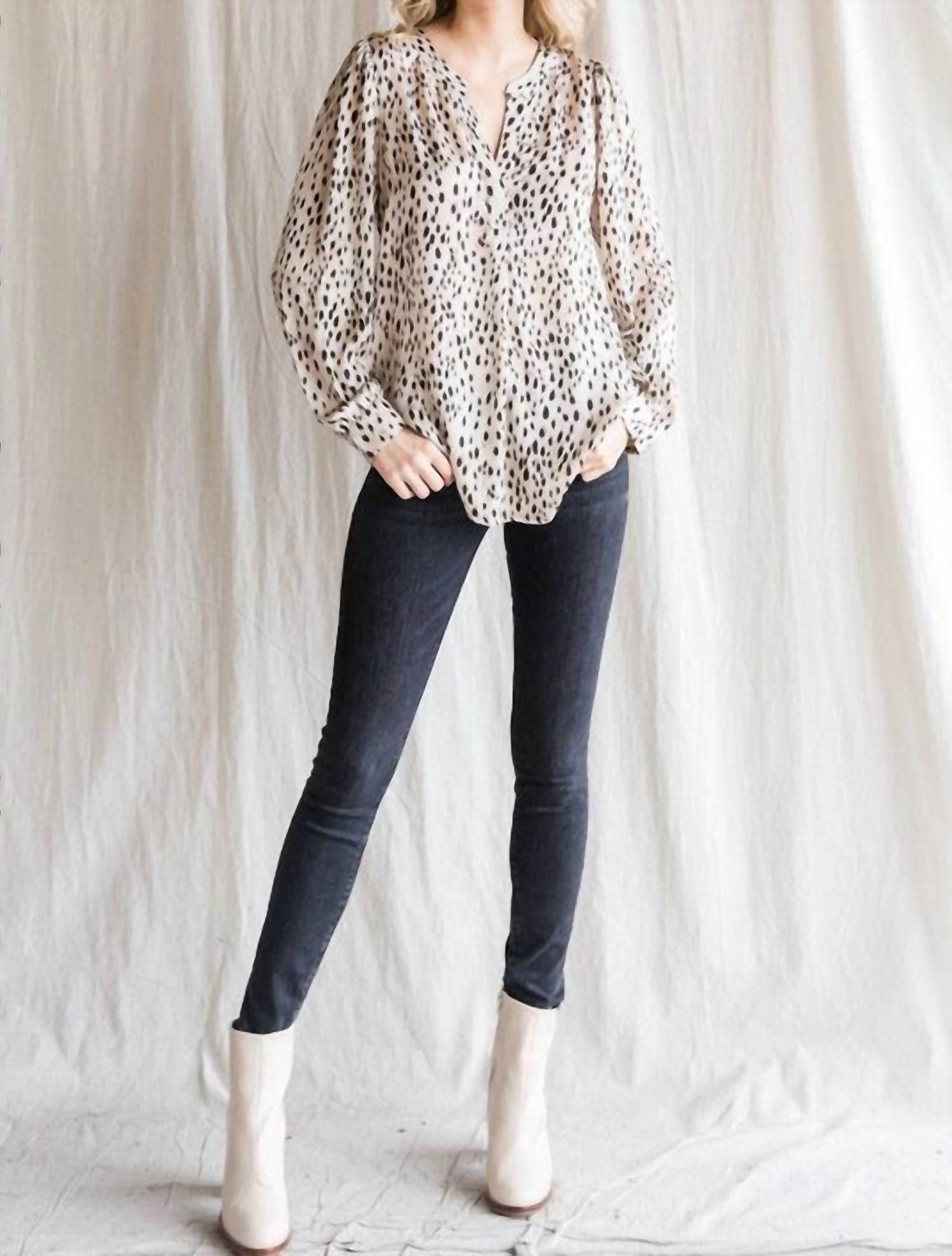 Jodifl - Dot Print Long Sleeves Top