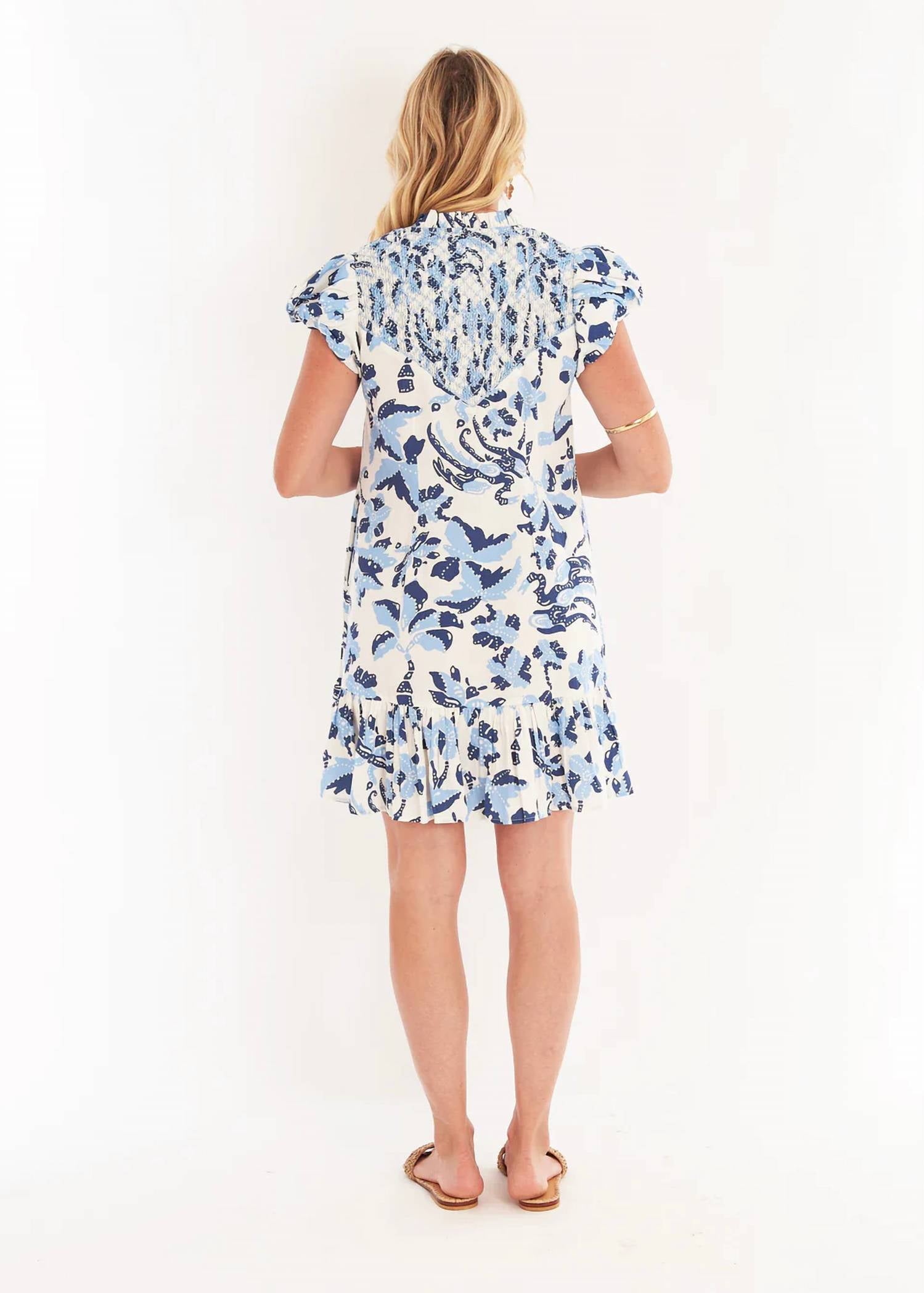 CK BRADLEY Cayman Dress in lingren ocean breeze - women's dress - detail view