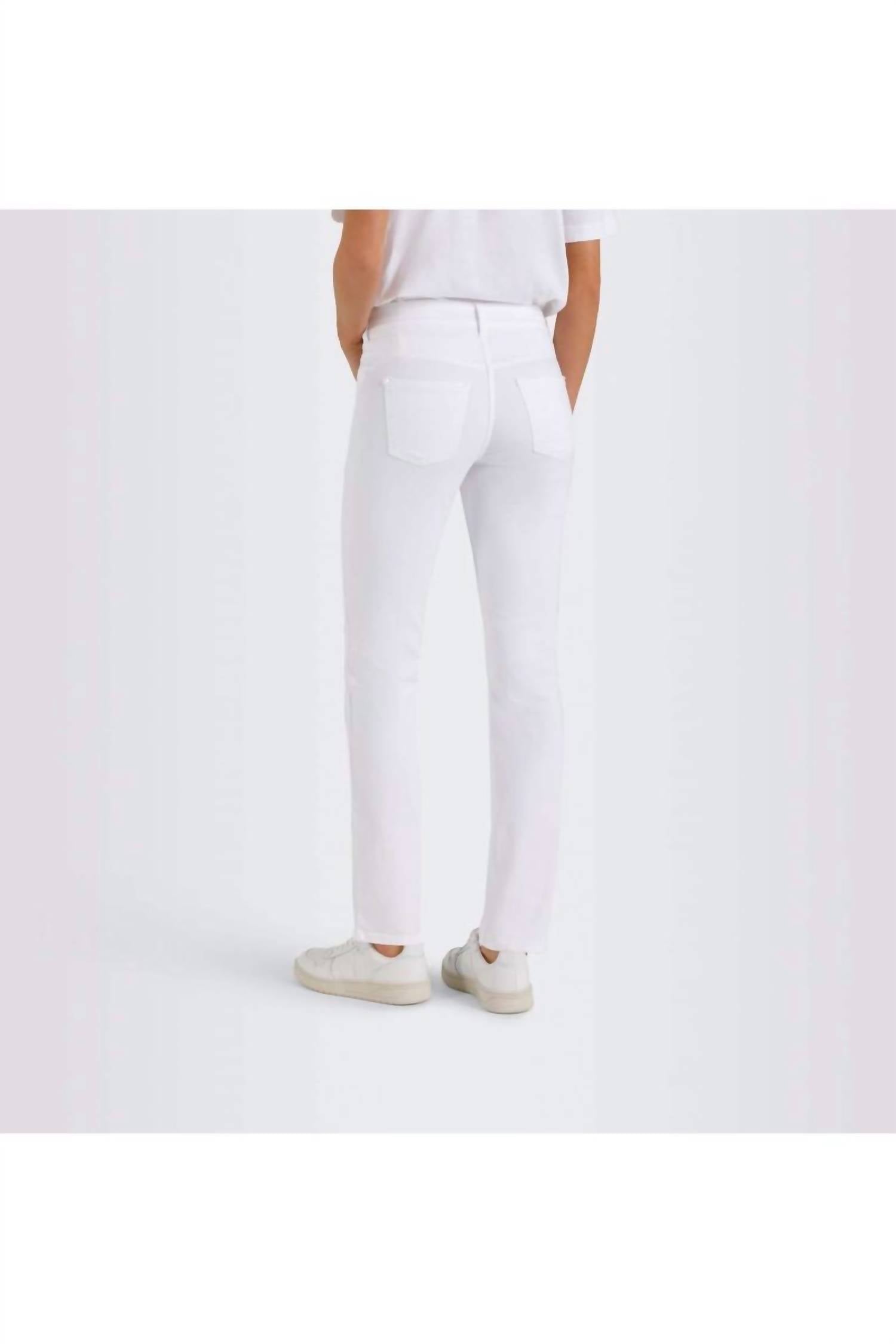 MAC Jeans Dream Denim Straight Leg Jeans in white - women's jeans - detail view