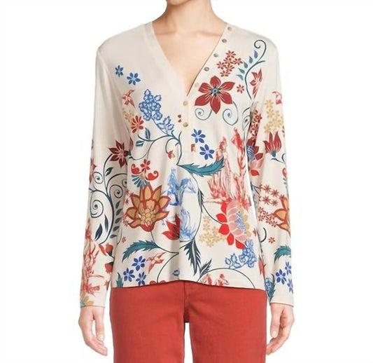 Johnny Was - JANIE FAVORITE LONG SLEEVE BUTTON HENLEY