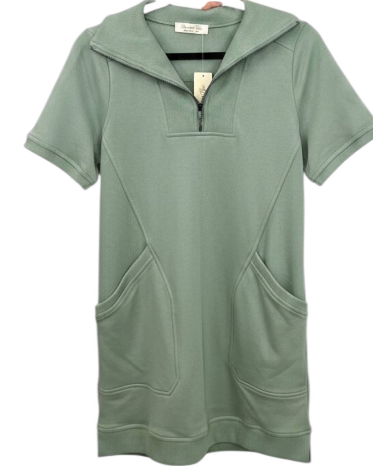 Doe And Rae - Setting The Pace Cotton Blend Short Sleeve Mini Dress