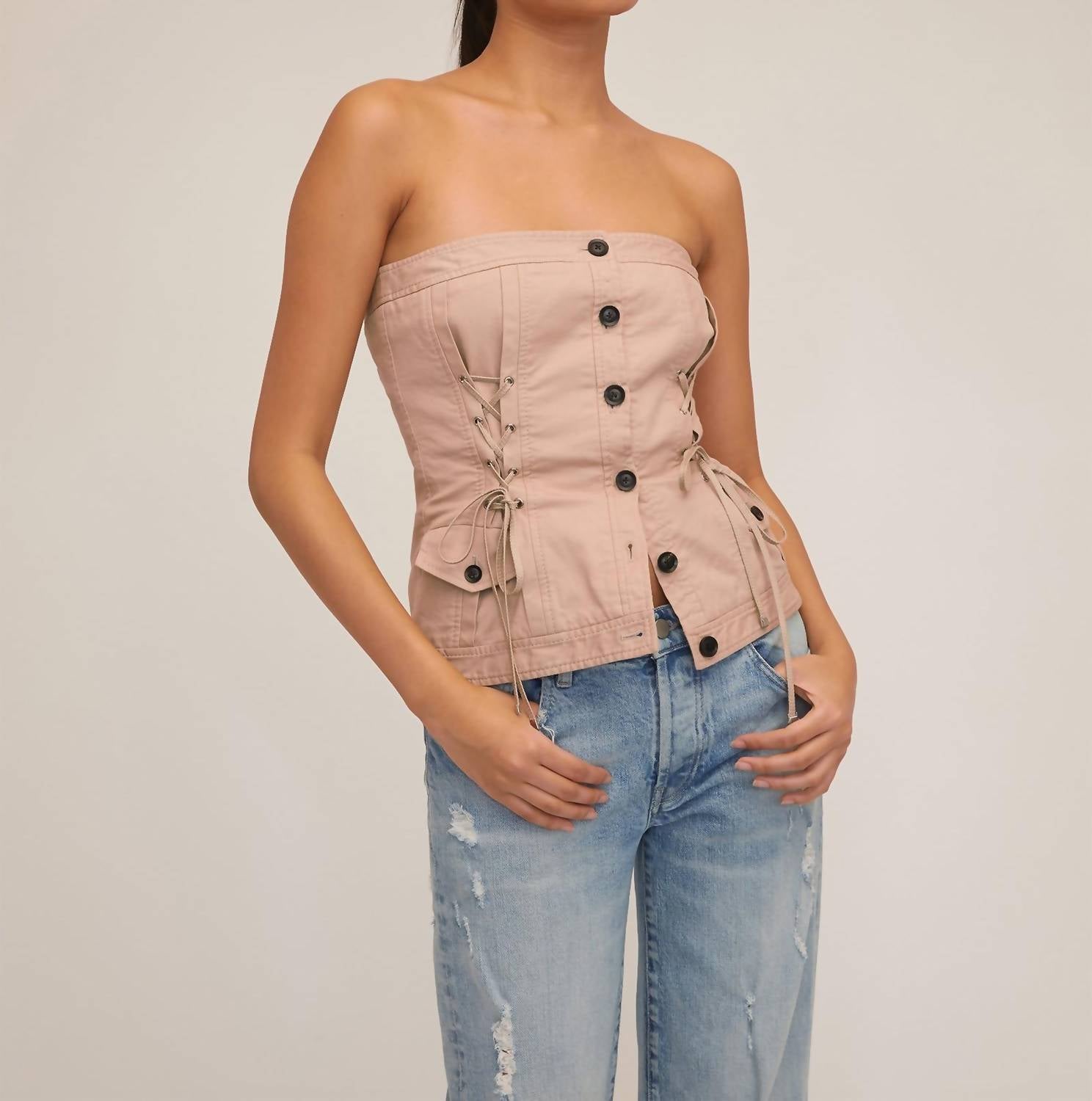 OAKLEY CANVAS LACE UP CORSET