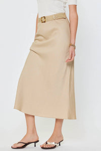 Current Air - Crystal Linen Blend Midi Skirt