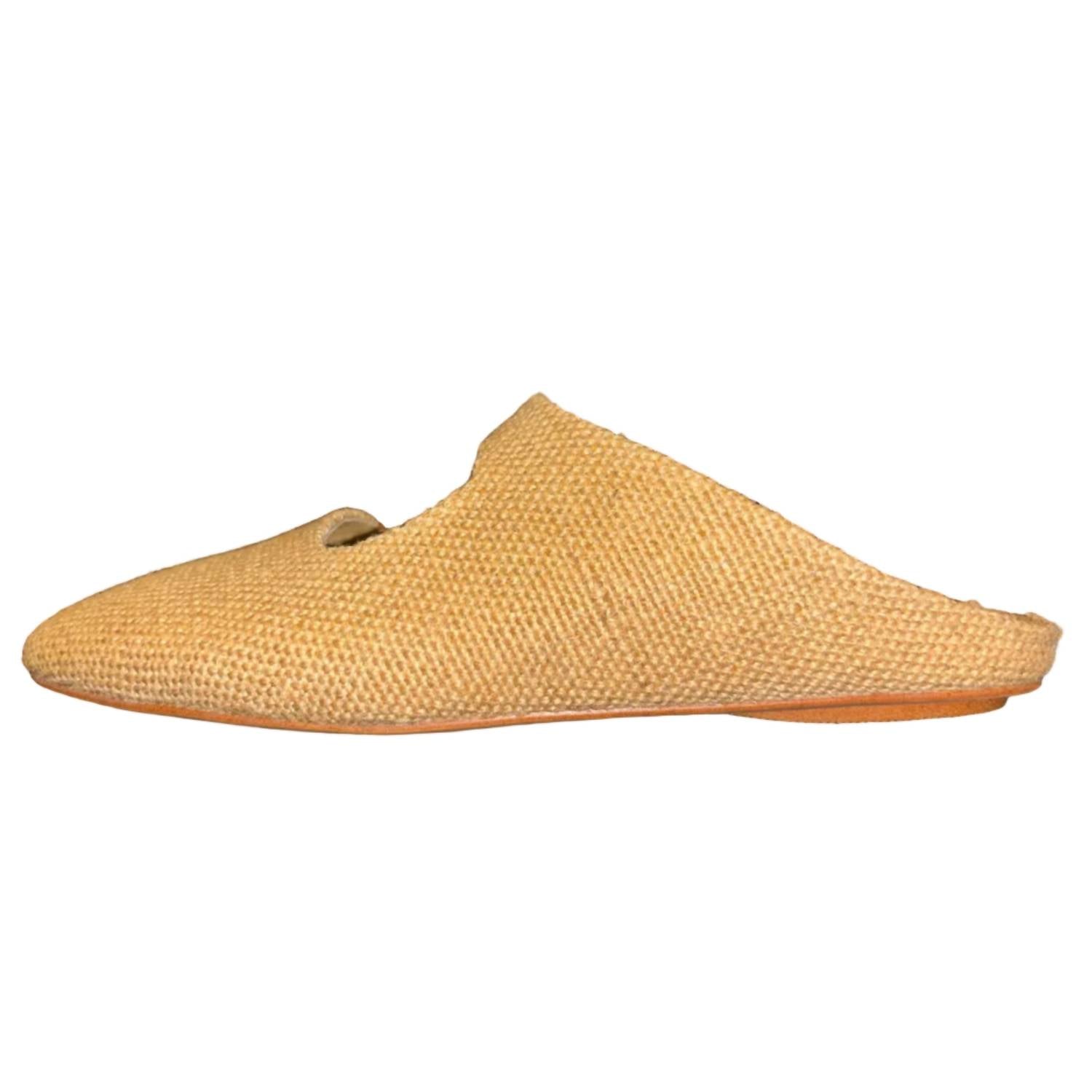 Jeffrey Campbell Women's Siesta Mule in tan canvas - women's shoe - detail view