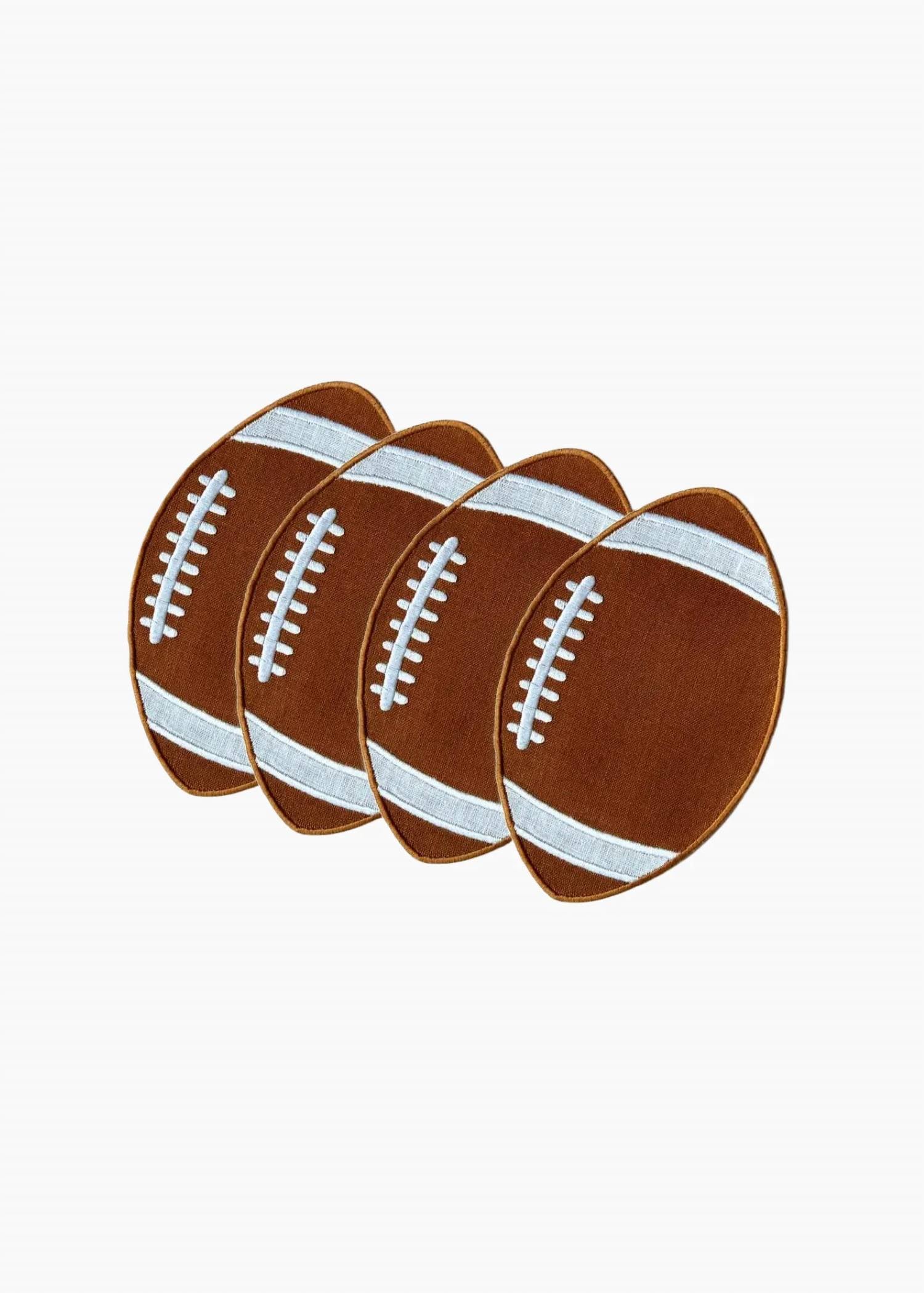 House Of Gleason - Football Linen Cocktail Napkins