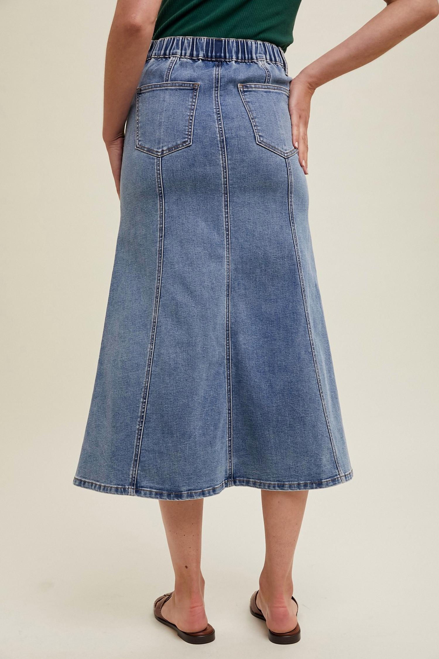Wishlist - FLARE MIDI DENIM SKIRT