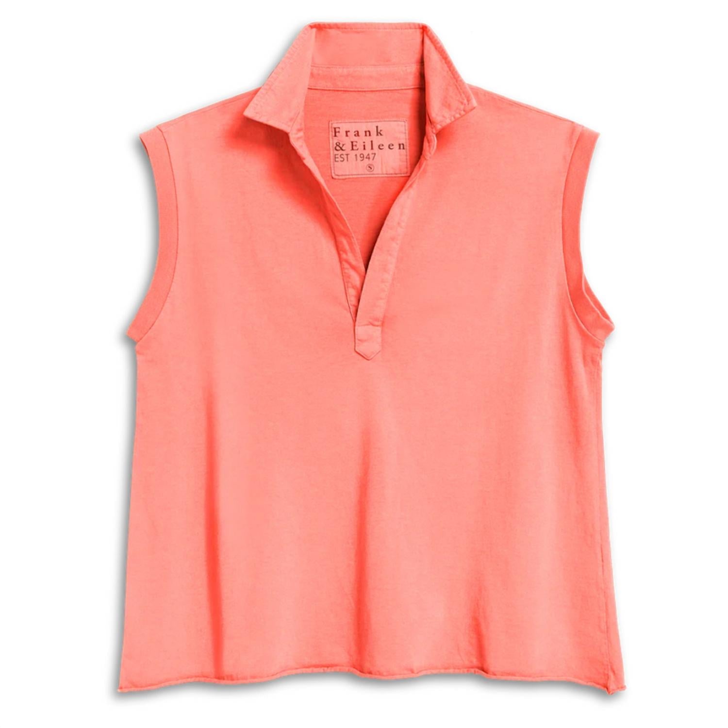 Frank & Eileen Olivia Popover Henley Tank in wild strawberry - women's tank top - view 4