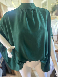 Before You - Women's Crepe Mock Neck Back Neck Tie Top