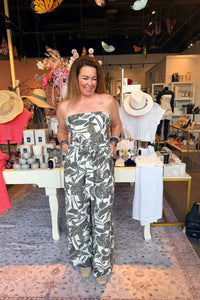 Dress Forum - Swaying Palms Strapless Jumpsuit
