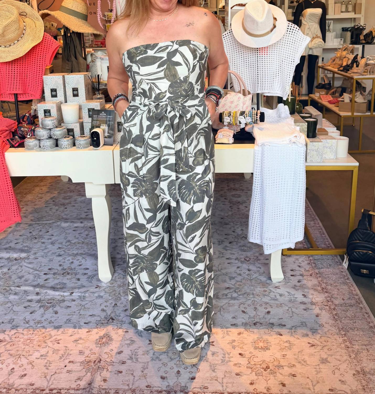 Dress Forum - Swaying Palms Strapless Jumpsuit