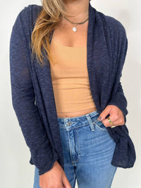 STITCHDROP Swell Sweater in navy - women's cardigan