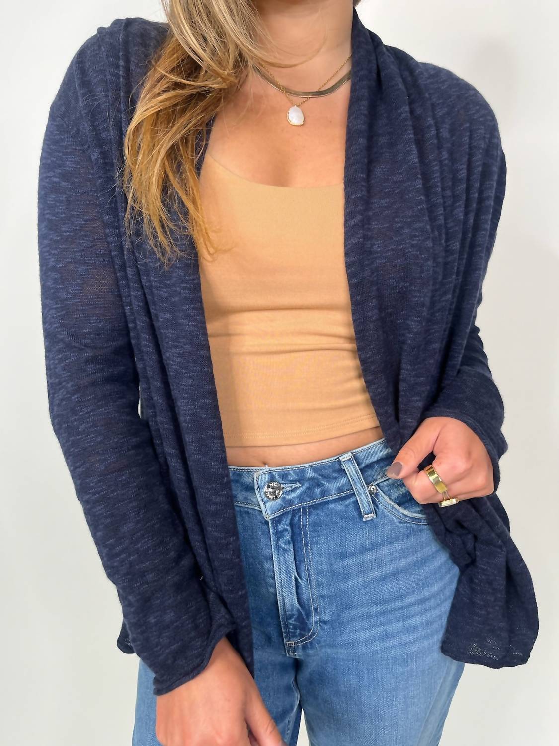 STITCHDROP Swell Sweater in navy - women's cardigan