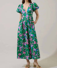 Sugarlips - Women's Julia Floral Pleated Maxi Dress